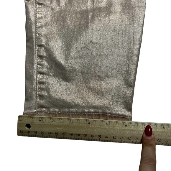 LANE BRYANT ROSE GOLD PINK HIGH RISE SKINNY PLUS SIZE CAPRIS PANTS WOMENS SZ 20 - Picture 5 of 12